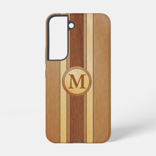 Monogrammed Faux wood Samsung Galaxy S22 Case