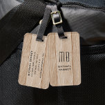 Monogrammed Faux Wood Texture Luggage Tag<br><div class="desc">Monogrammed Faux Wood Texture Print Luggage Tag.</div>