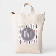 Monogrammed Feathers + Arrows Duck Bag at Zazzle
