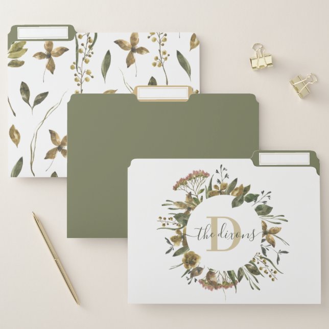 Monogrammed File Folders (Set)