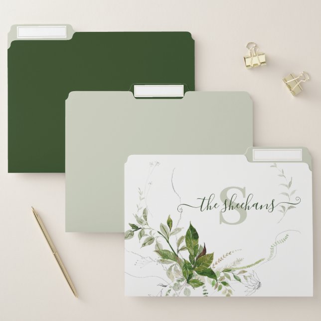 Monogrammed File Folders (Set)