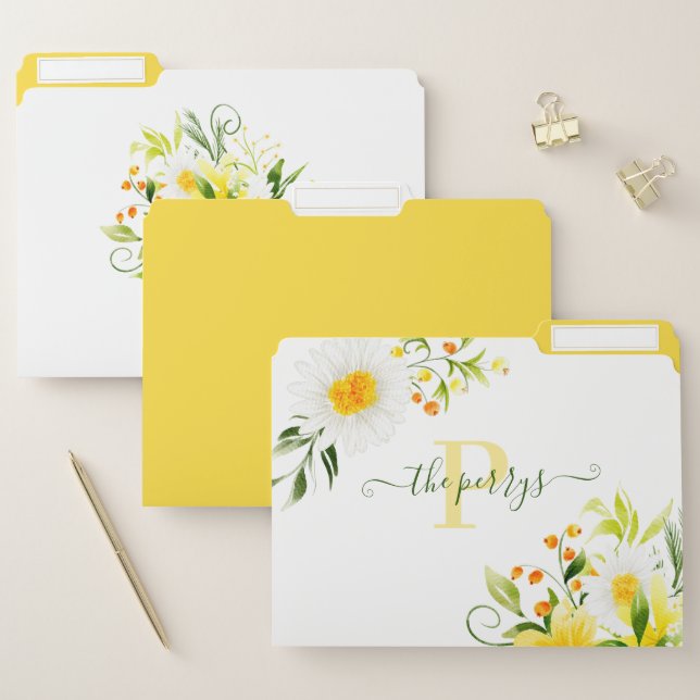 Monogrammed File Folders (Set)