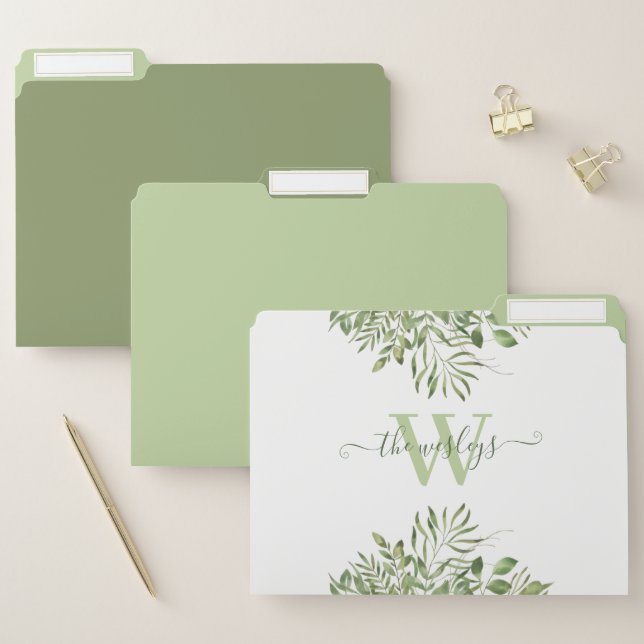 Monogrammed File Folders (Set)