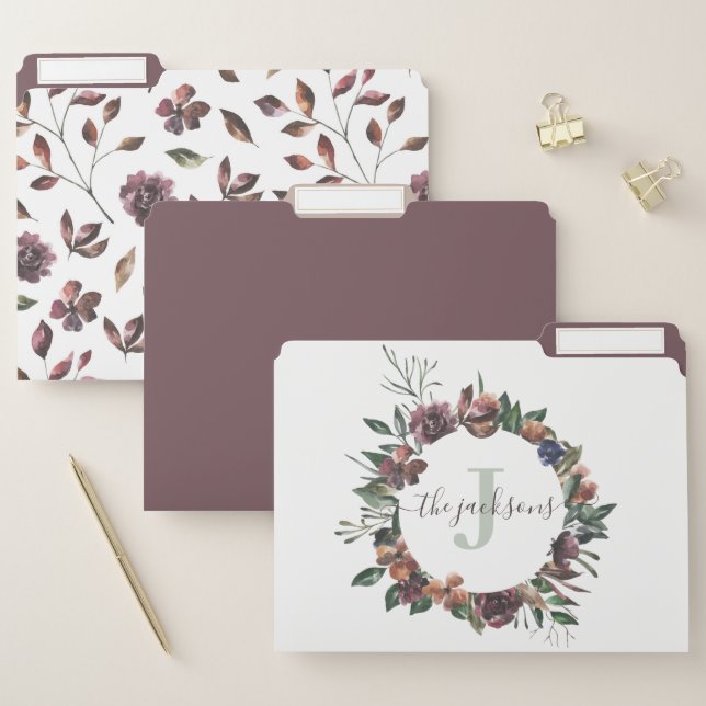 Monogrammed File Folders (Set)