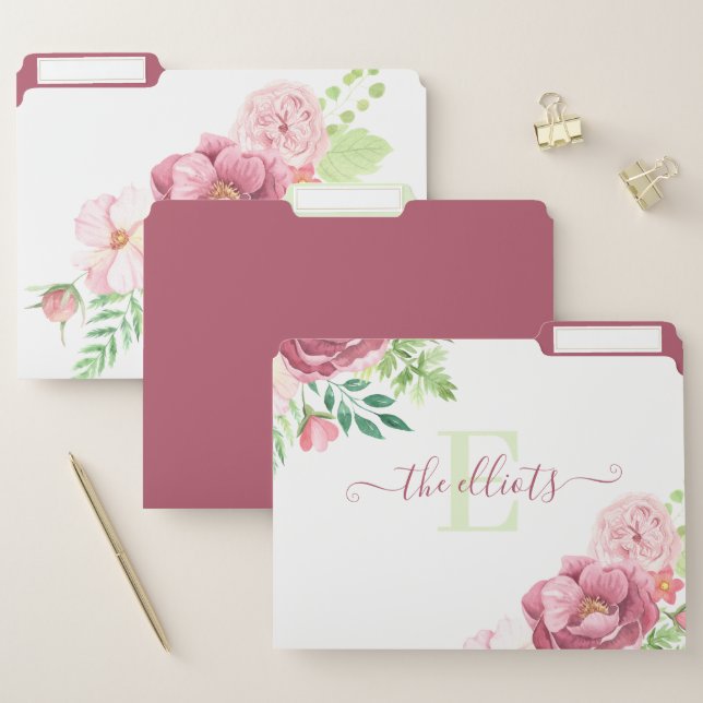 Monogrammed File Folders (Set)