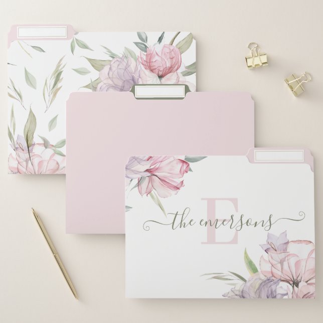 Monogrammed File Folders (Set)