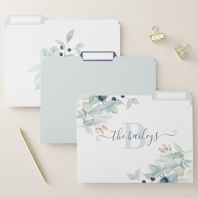 Monogrammed File Folders (Set)