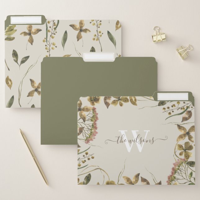 Monogrammed File Folders (Set)