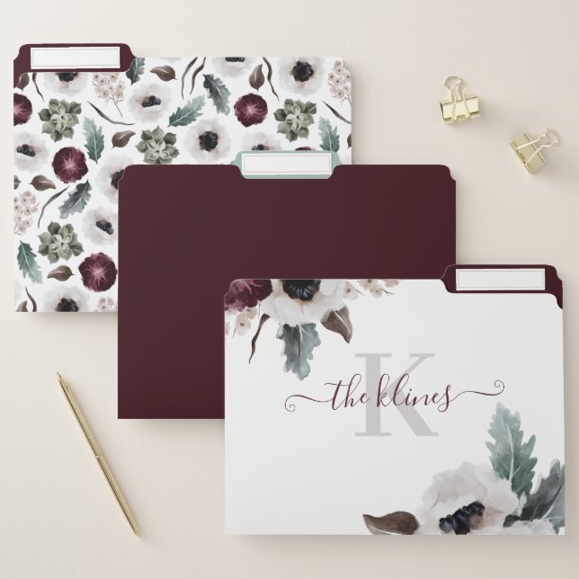 Monogrammed File Folders (Set)