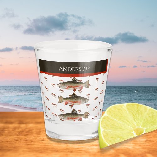 Monogrammed Fishermen Fly Fishing Brook Trout Shot Shot Glass