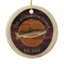 Monogrammed Fishermen Fly Fishing Trout  Ceramic Ornament