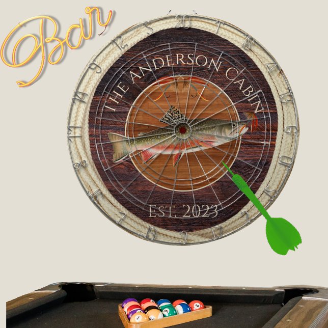 Monogrammed Fishermen Fly Fishing Trout   Dart Boa Dart Board (Creator Uploaded)