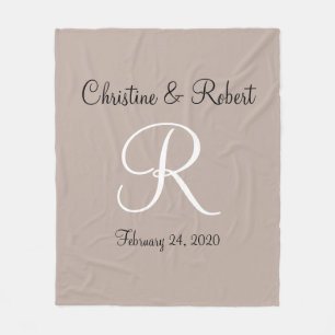 Monogrammed fleece blanket