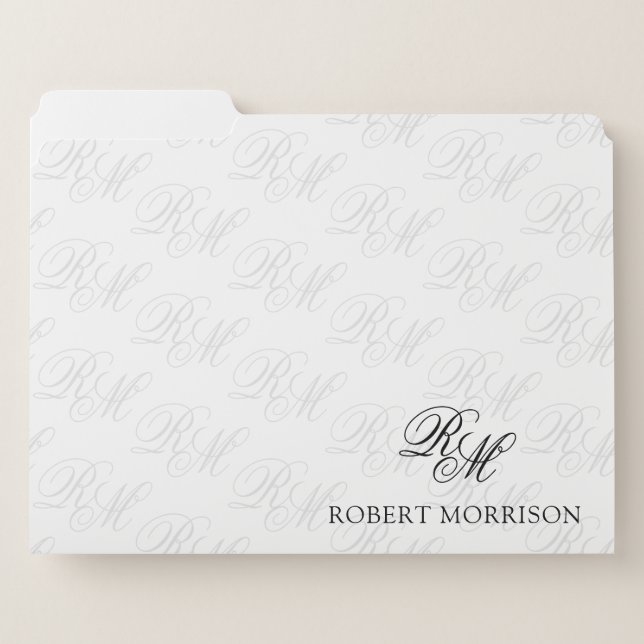 Monogrammed Flemish File Folder (Front Left)