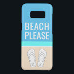 Monogrammed Flip Flops on Sand Modern Beach Please Case-Mate Samsung Galaxy S8 Case<br><div class="desc">Beach Please. Protect your cell phone in style with this modern minimalist beach theme Galaxy S8 Case. Cover design features personalized monogrammed flip-flops with your initials and a simple sand, sea, and sky coastal inspired color block design. All text can be changed or deleted. The trendy tropical design with cute...</div>