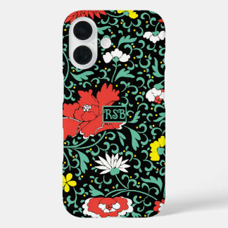 Monogrammed Floral iPhone 16 Case