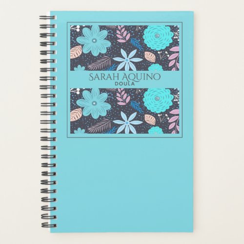 Monogrammed Floral Doula Or Midwife Planner