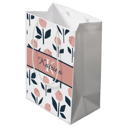 Monogrammed Floral Gift Bag