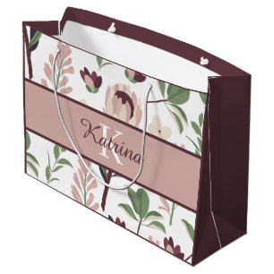 Monogrammed Floral Gift Bag