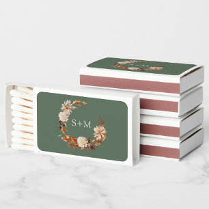 Monogrammed Floral Matchboxes