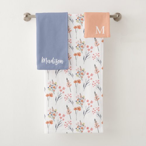 Monogrammed Floral Towel Set