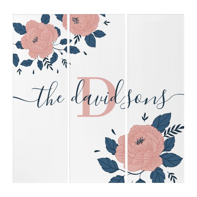 Monogrammed Floral Triptych (Front)