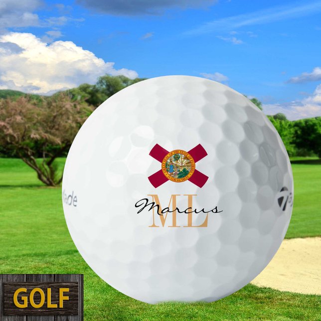 Monogrammed Florida Flag & Golfing Florida, USA Golf Balls (Creator Uploaded)