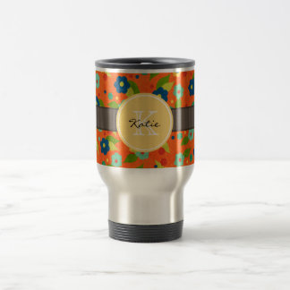 Monogrammed Flower Travel Mug