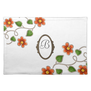 Monogrammed Flowered Placemats Template