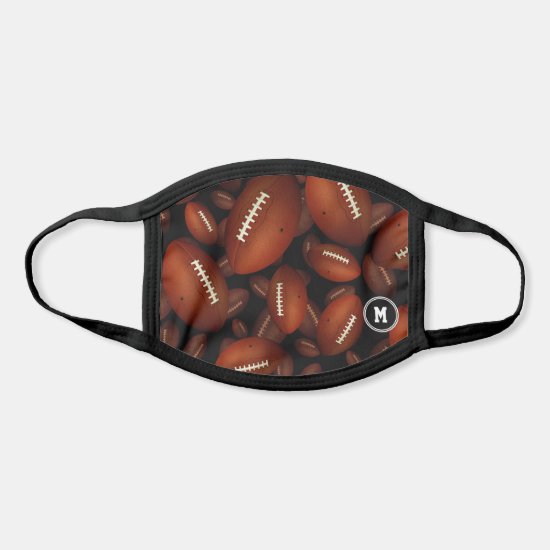 monogrammed football player or sports fan face mask
