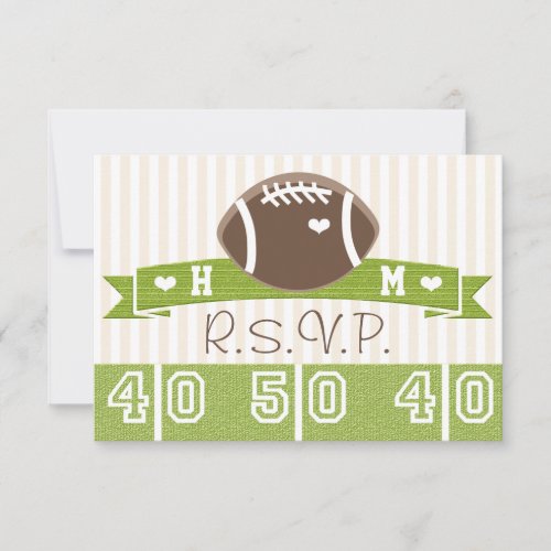 MONOGRAMMED FOOTBALL WEDDING RESPONSE CARDS