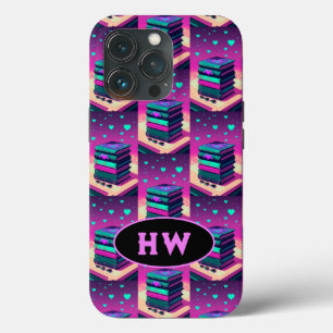 Monogrammed For The Love Of Books iPhone 13 Pro Case