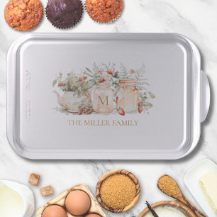 Monogrammed Forest Floral Botanical Family Name Cake Pan