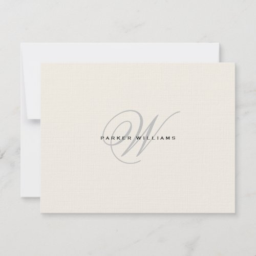 Monogrammed formal Flat Thank You Card