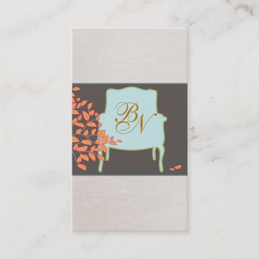 Customizable Monogrammed French Chair Business Card