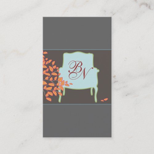 Monogrammed French Chair Business Card