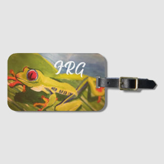 Monogrammed Frog Luggage Tag