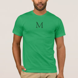 Monogrammed Front Design Elegant Kelly Green T-Shirt