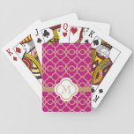 Monogrammed Fuchsia Gold Moroccan Playing Cards at Zazzle