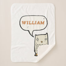 Monogrammed funny hand drawn little owl