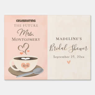 Monogrammed Future Mrs Coffee Bridal Shower Sign