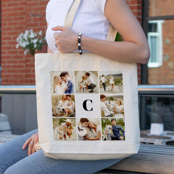 Monogrammed Gallery Of 8 Personalized Photos Tote Bag by heartlocked at Zazzle
