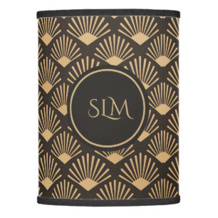 Monogrammed Gatsby Art Deco Geometric Fan Pattern Lamp Shade