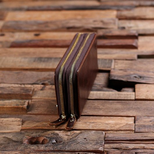 Monogrammed Genuine Leather Women's Clutch Wallet (Inside)