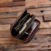 Monogrammed Genuine Leather Women's Clutch Wallet (Inside)