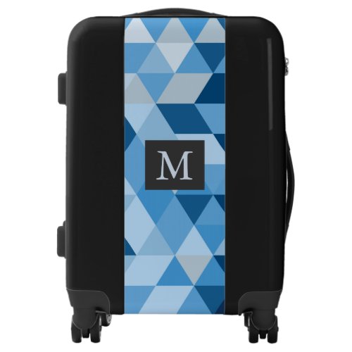 Monogrammed Geometric Shapes Pattern Luggage