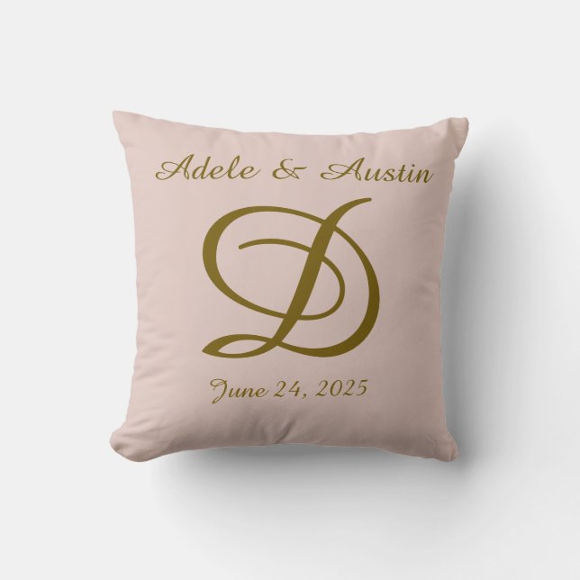 Monogrammed gift Throw Pillow (Front)