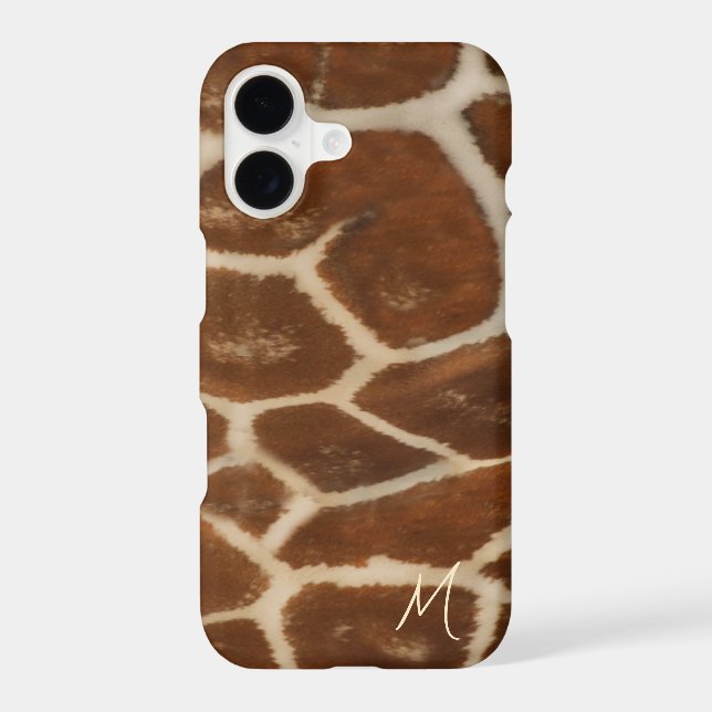 Monogrammed Giraffe Fur Pattern Cute Case-Mate iPhone Case (Back)