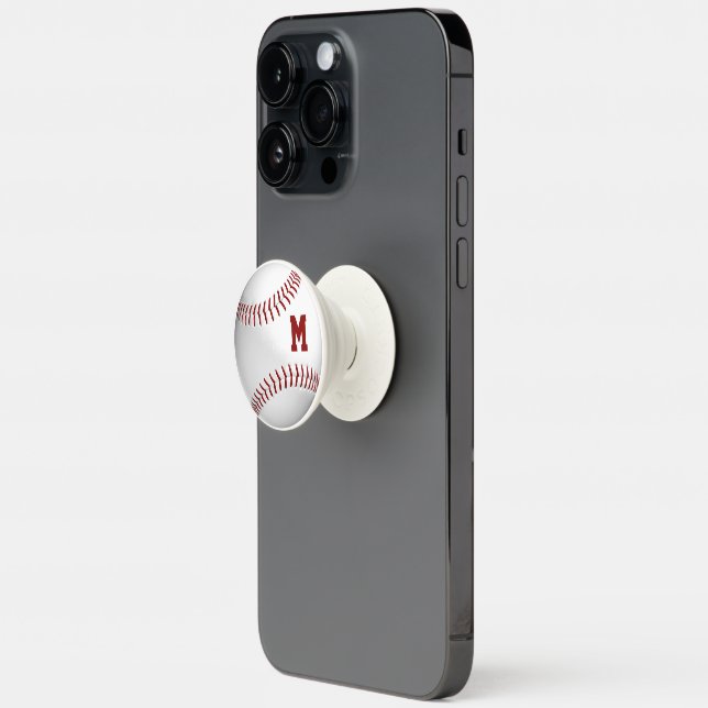 monogrammed girls boys baseball softball PopSocket (Open)