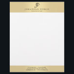 Monogrammed Glamour Gold Elegant Personalized Letterhead<br><div class="desc">Monogrammed Glamour Gold Elegant Personalized Letterhead.</div>